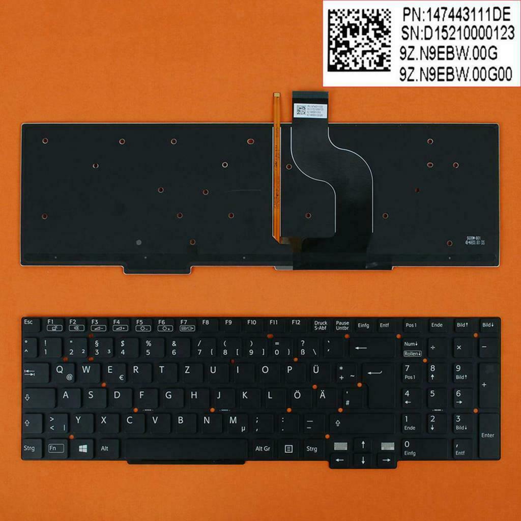 German Layout Keyobard With Backlit Frameless For  Vaio Svt15 Laptop