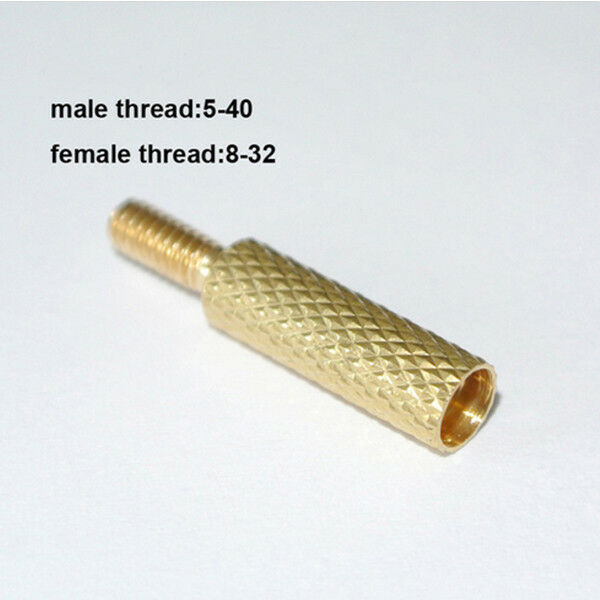 Solid Brass Adaptor Male Thread 5-40 / Female Thread 8-32