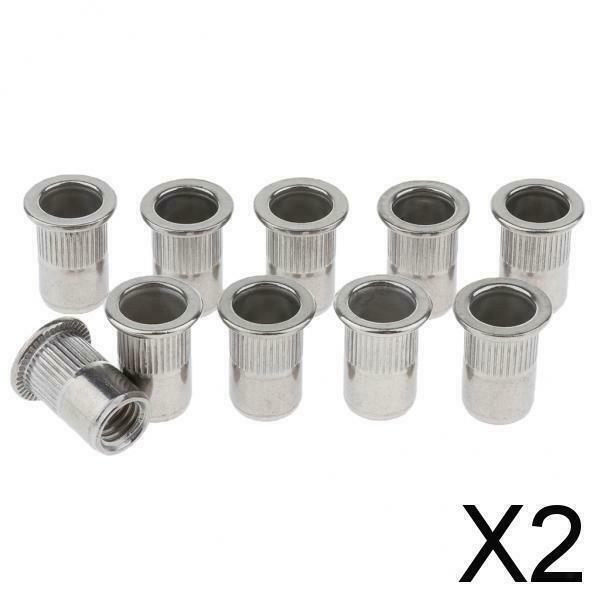 2X 10Pcs/Lot M4-M8 Stainless Steel Metric Thread Rivet Nut Rivnut Inserts Nut M8