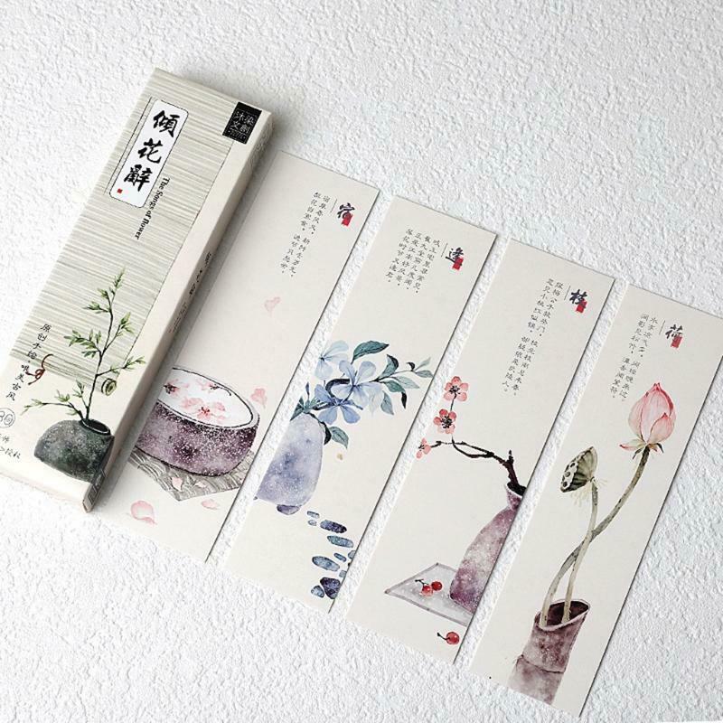30Pcs Retro Paper Bookmark Exquisite Poems Bookmark Page Divider Gift Supplies