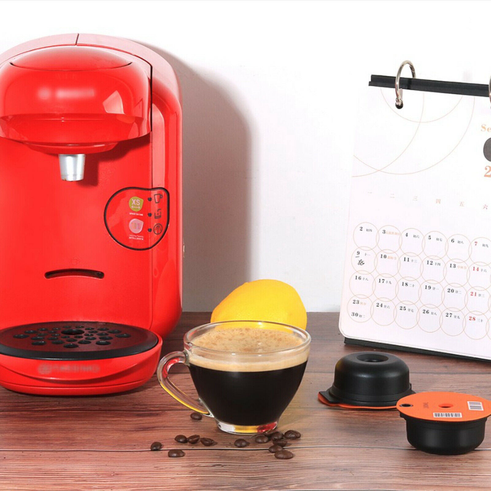 2pcs Reusable Coffee Capsule Pods w/ Slicone Lid Fit for Bosch Tassimo 180ml