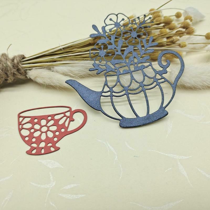 Teapot and Tea Cups Metal Cutting Dies Stencil DIY Scrapbook Album Paper Card