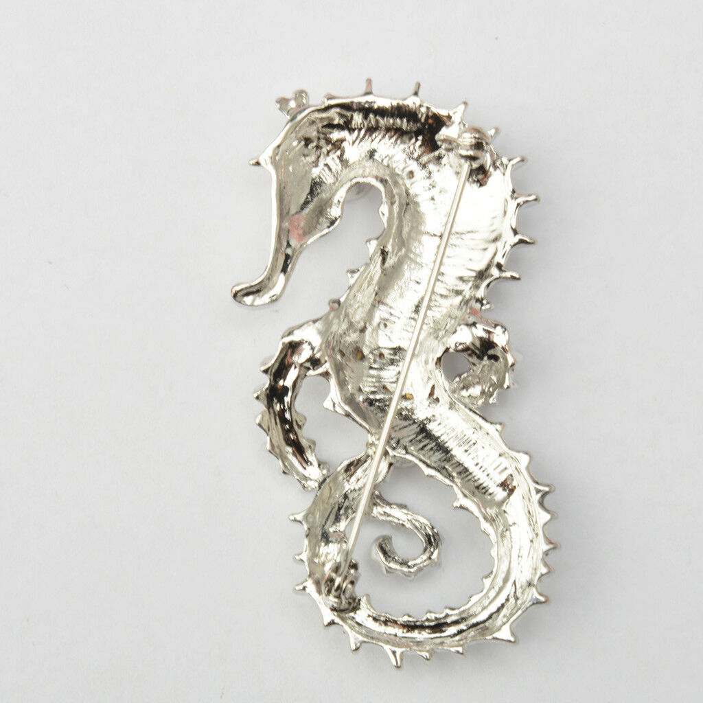 2pcs Crystal Rhinestone Seahorse Fashion Brooch Pin Pendant Party Jewelry