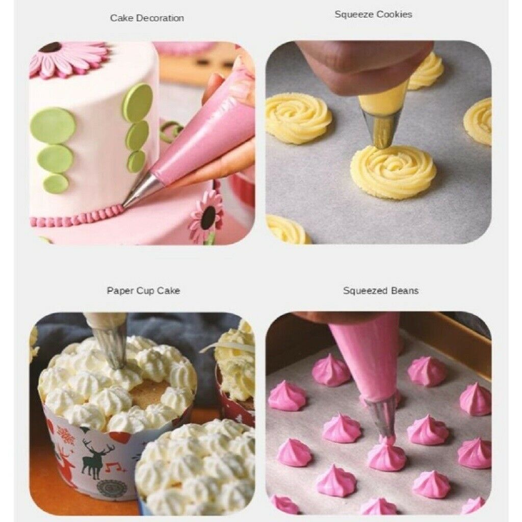 100Pcs Thicken Icing Piping Bag and Nozzles Cake Decor DIY Baking Tools Set