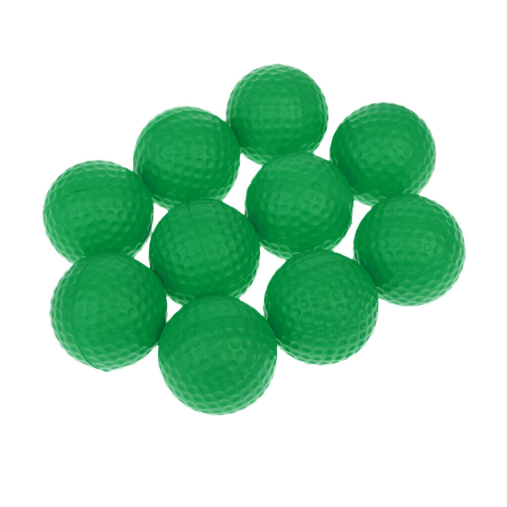 10pcs PU Foam Sponge Golf Training Soft Balls Golf Practice Balls - Green