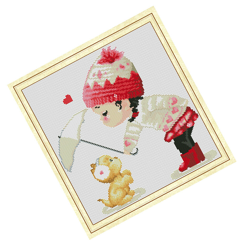 Counted Cross Stitch Kits for Beginners Little Girl- Embroidery Set Needlework