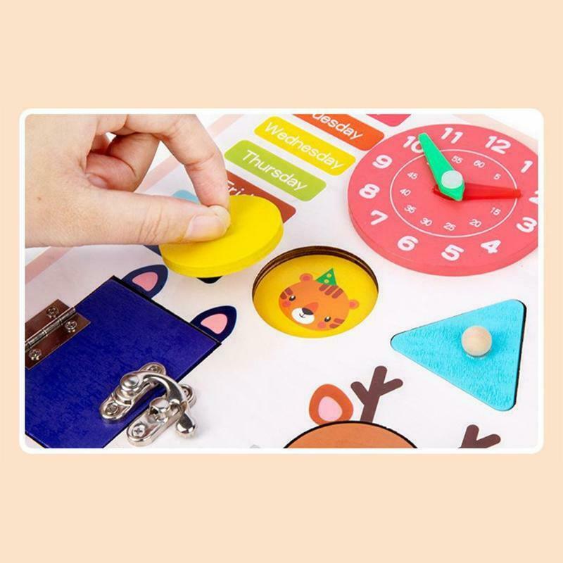 Montessori Improve Intelligence Locks&Latches Activity Board for Kids Boys