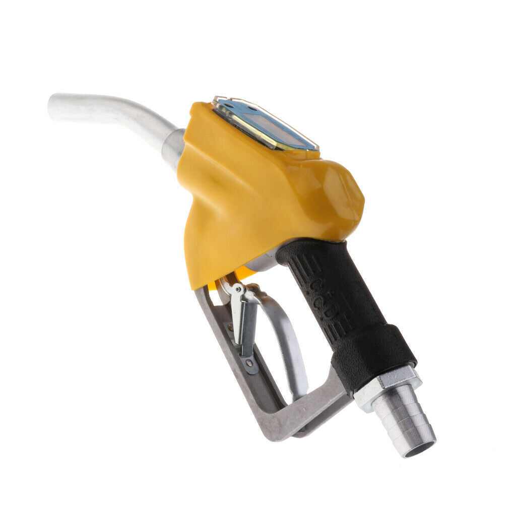 1" Nozzle Petrol Oil  Gun with Electronic In-line Flow Meter Yellow