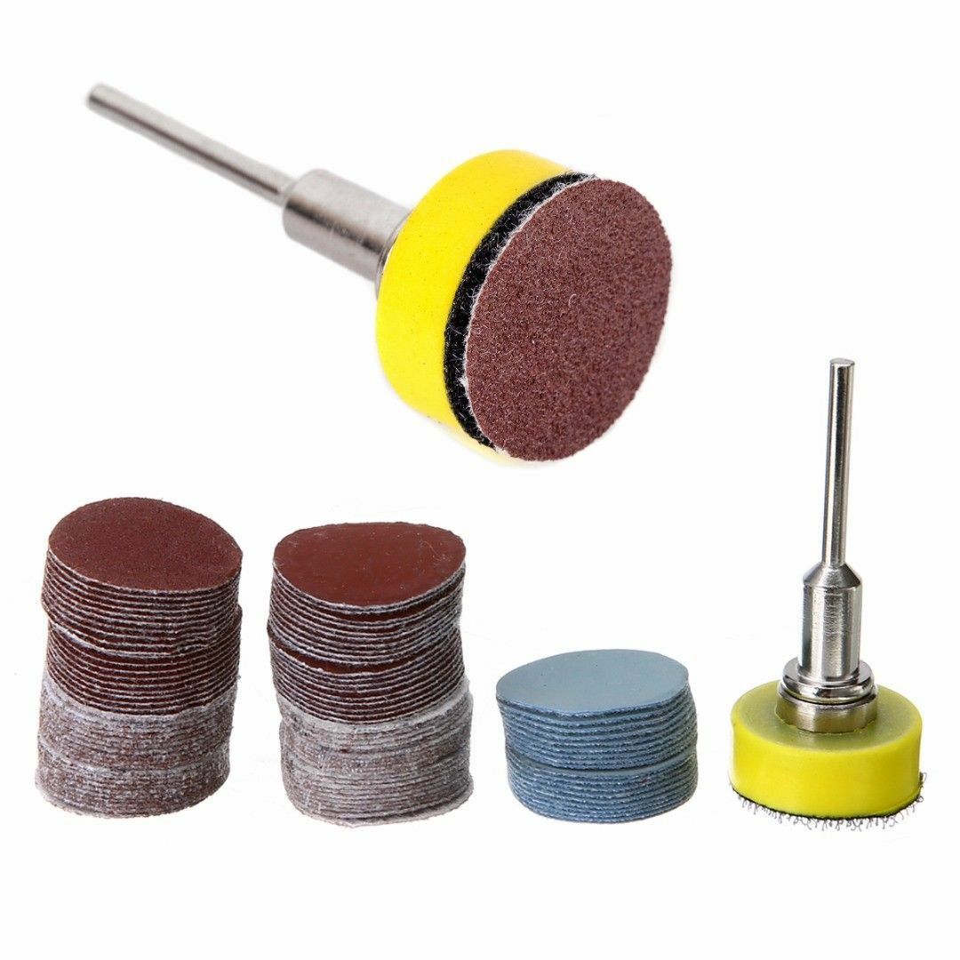 100pcs 100-3000 Grit 25mm Sander Sanding Discs Pads Hook Loop Sandpaper +Shank