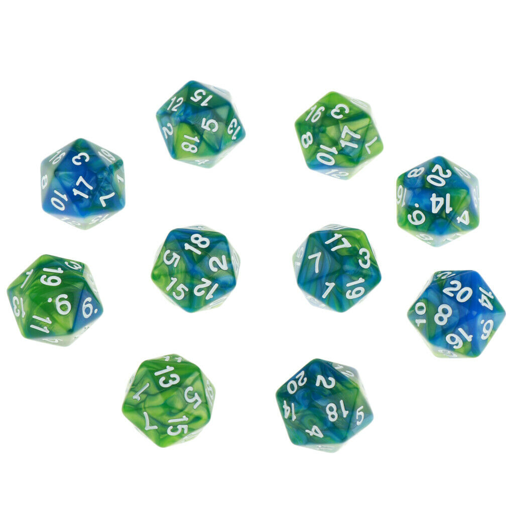 D20 Polyhedral Dice for Board Game Toys DND Game Tabletop RPG Green Purple