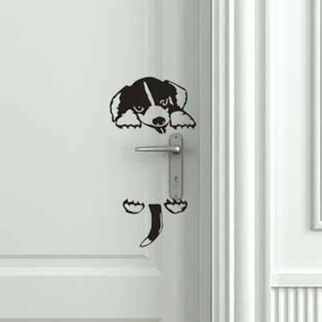 5pcs Lovely Dog Light Switch Stickers Vinyl Removable Black Wall Decals Home