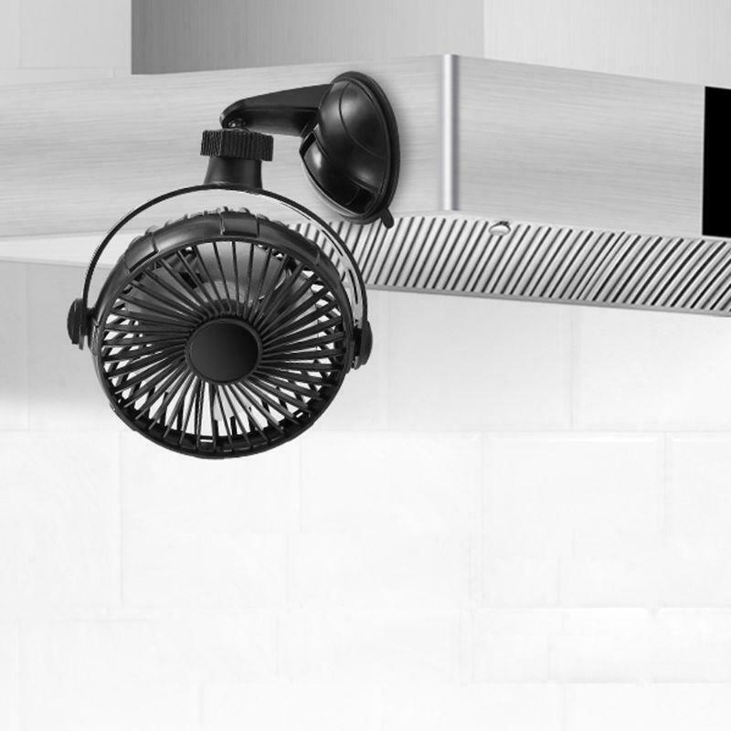 Suction Cup 2000mAh USB Rechargeable Battery Operated Kitchen Fan for Home Car