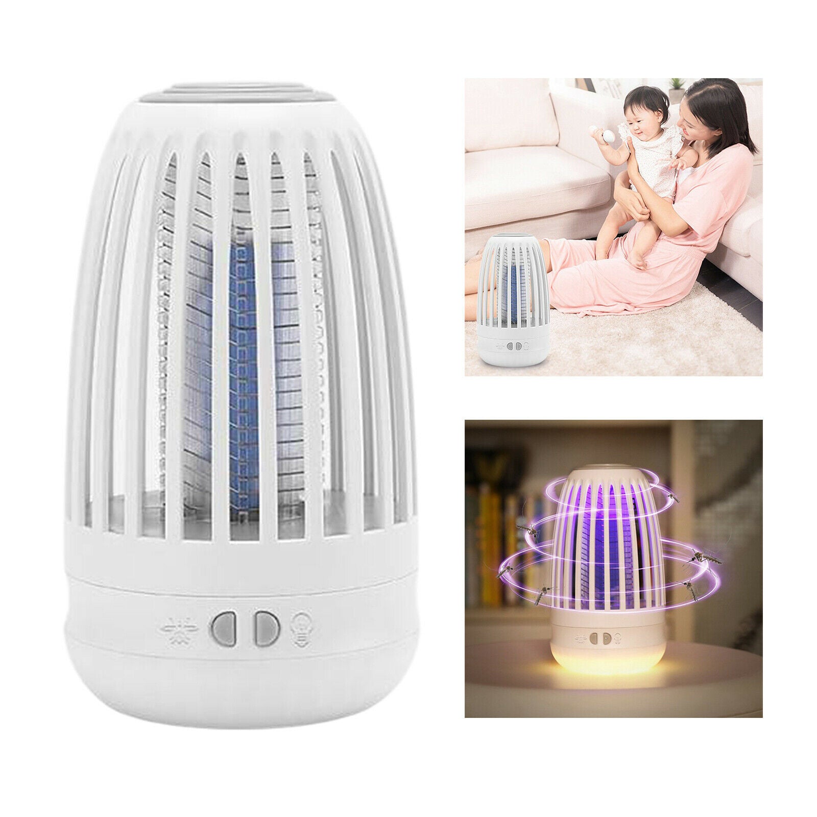 Mosquito Killer Lamp USB Bug Zapper 15x9cm UV LED Patio Traveling Trapper