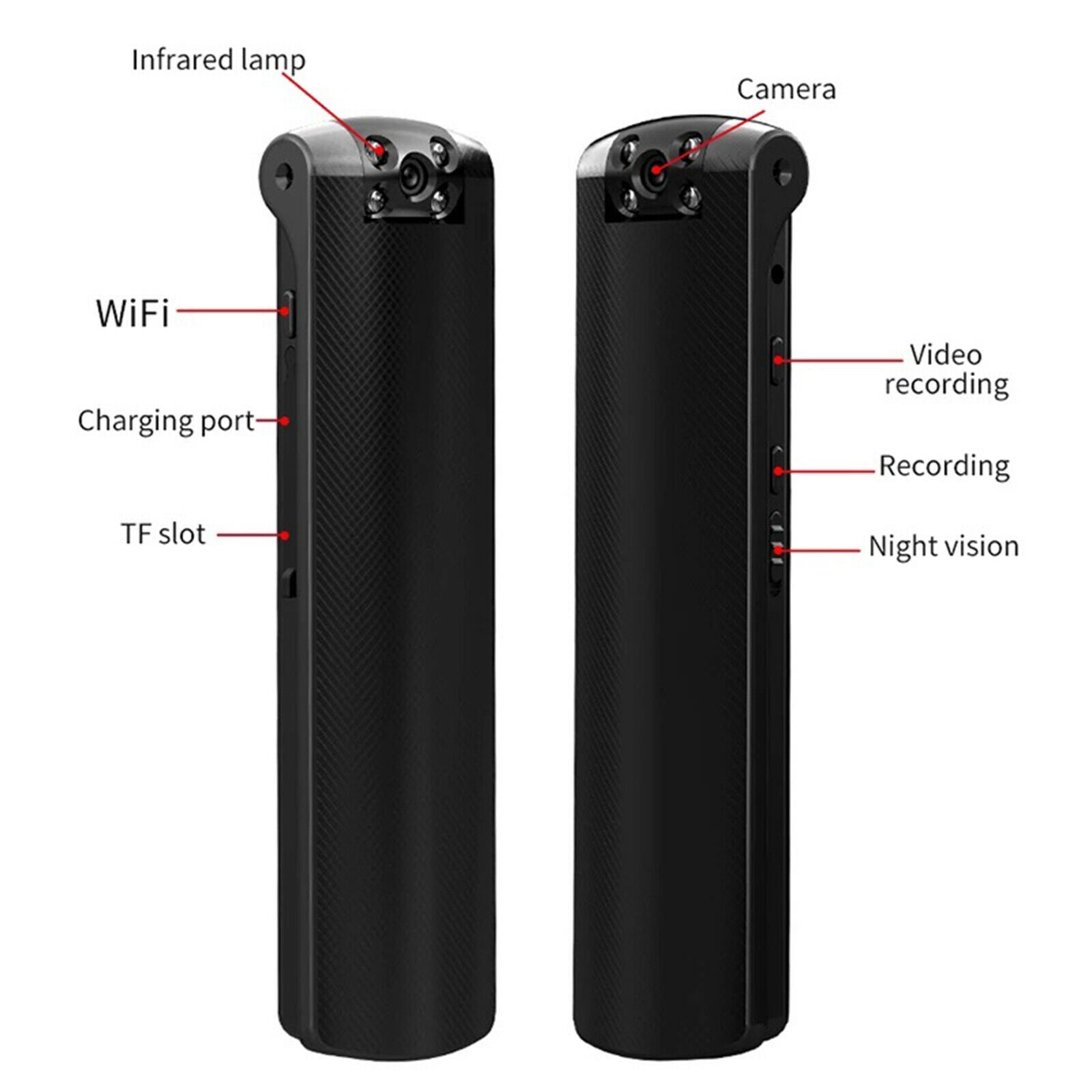 1080P Mini Body Pen Camera Wifi IP Pocket Hidden Cam DV w/back clip 1200Mah