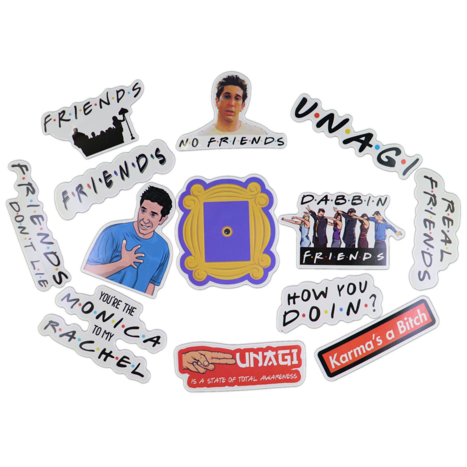 34pcs Friends tv Show Creative DIY Stickers Funny Decorative Cartoon waterproof