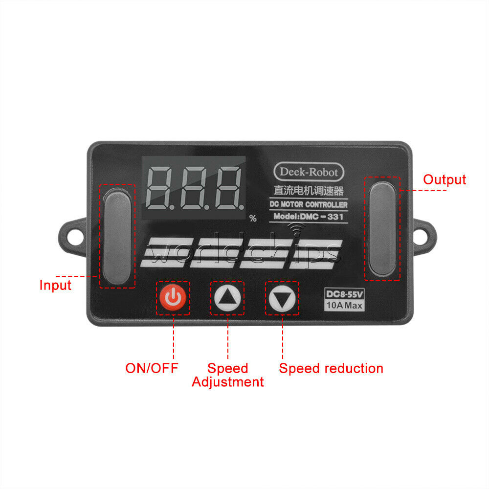 Digital Display DC 8-55V Max 10A PWM DC Motor Speed Regulator Switch Controller