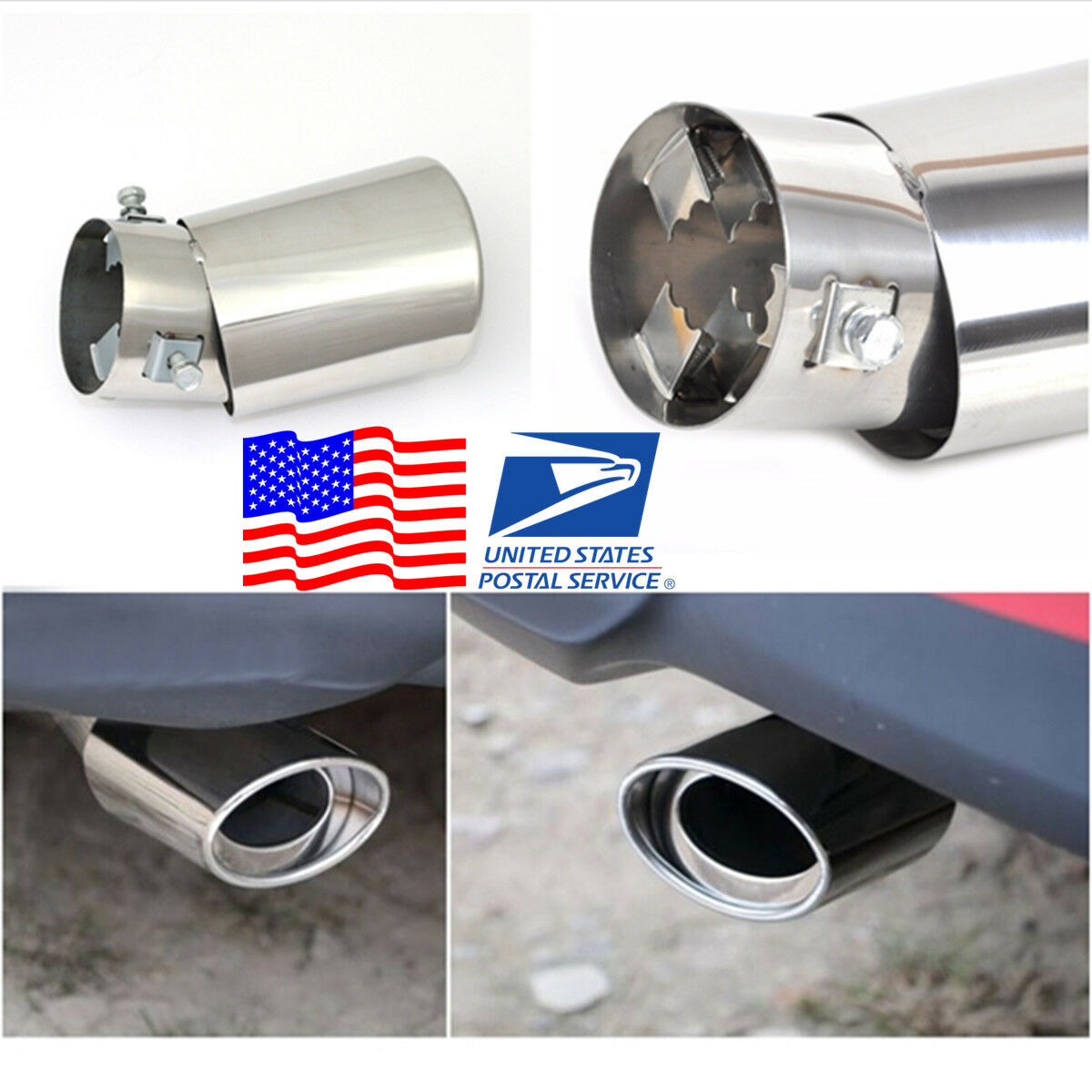 Easy to Install Car SUV Exhaust Pipe Tip Muffler Anti-Corrosion Stainless Steel
