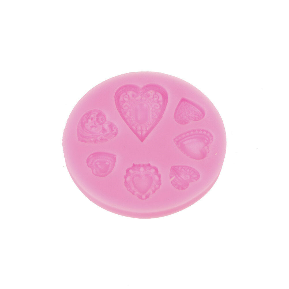 Heart Brooch Silicone Mold Fondant Cake Cooking Tools Cupcake Chocolate Mould Lt