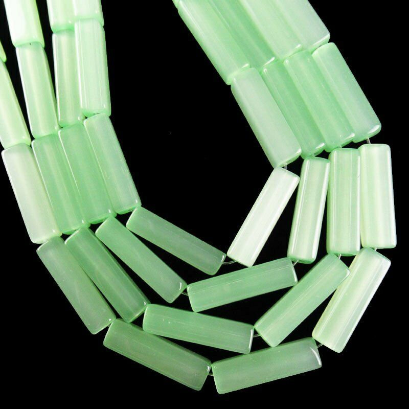 One Strand 20x5x5mm Cyan Jade Oblong Pendant Loose Bead 15.5 inch 22g A-547TZ