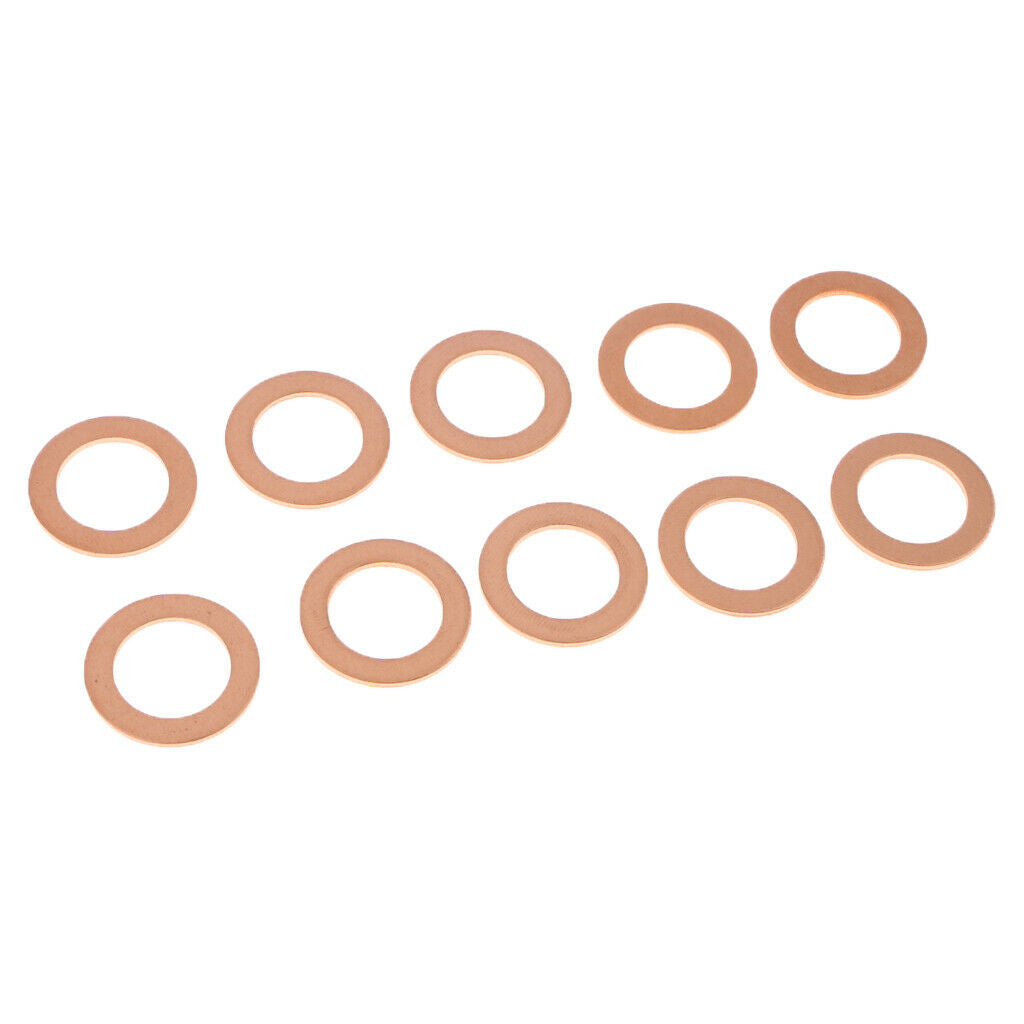 10Pcs Metal Oil Drain Plug Crush Washers Gaskets For Ford Bronze