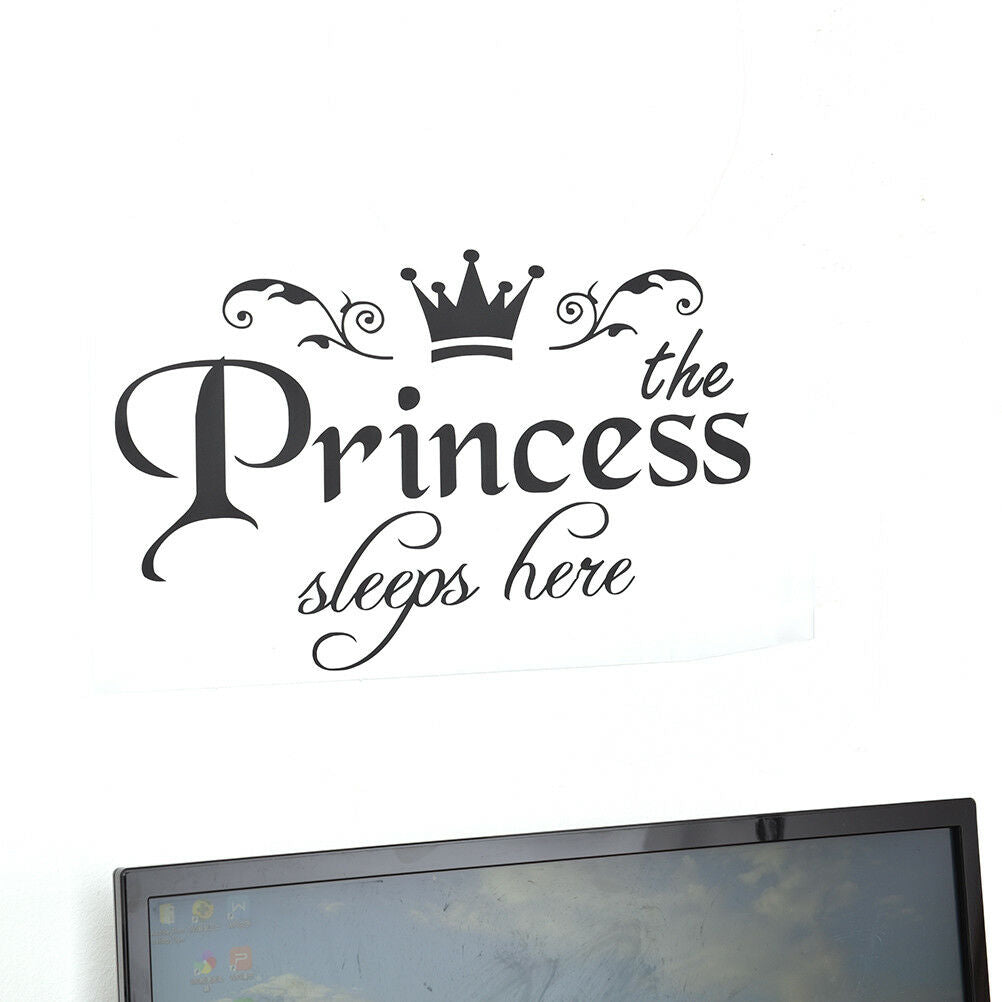 princess sleeps baby kids girl quote wall stickers art room removable deca.l8