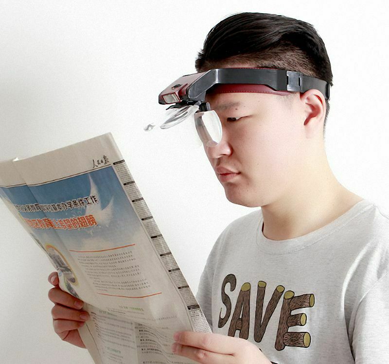1 of Head Magnifier 4 Lenses Magnifying Glass LED light