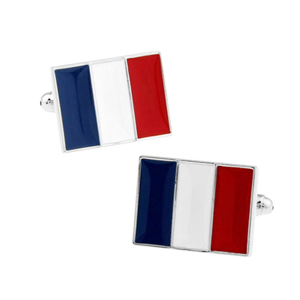 Luxury Charm French Flag Shaped Shirt Cufflinks Cuff Links Brass Novelty