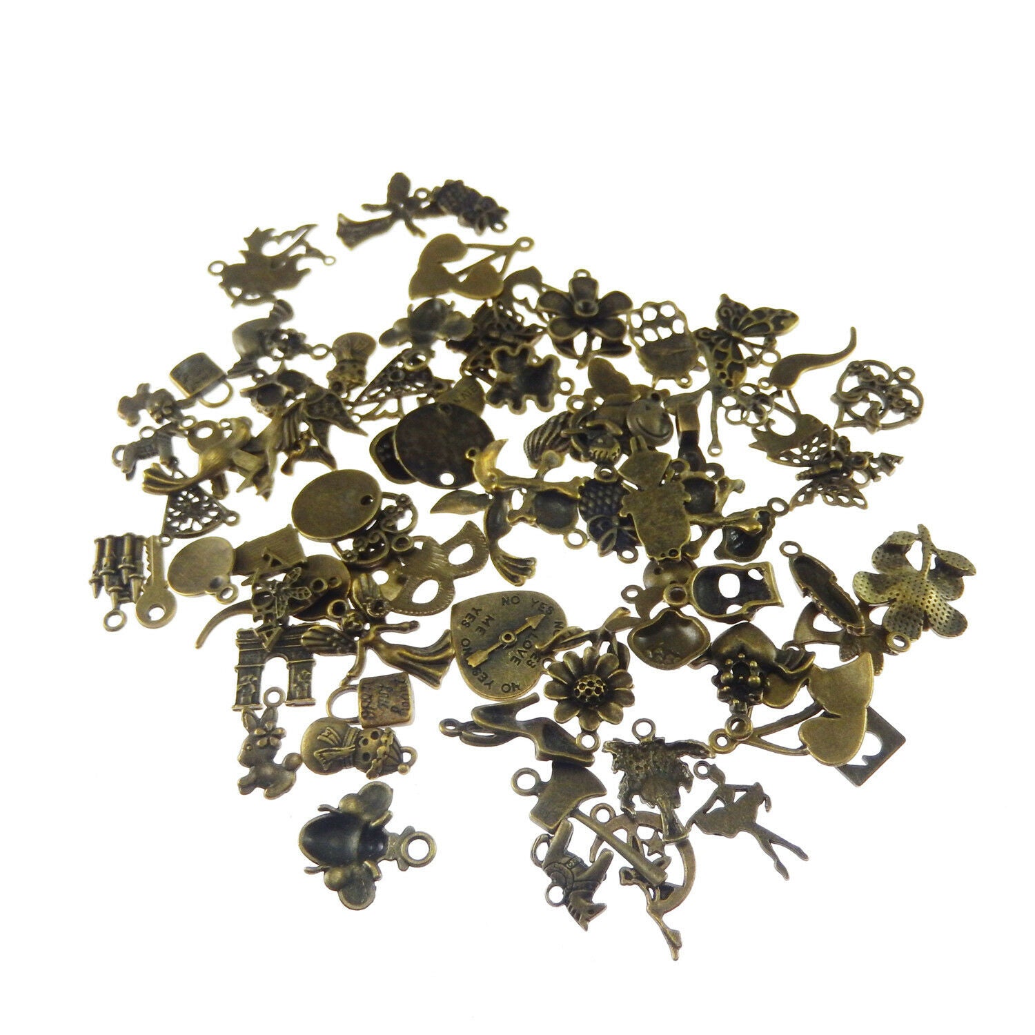 50g/lot Assorted Jewelry Crafts Alloy Bronze Charms Pendants Accessories 53201