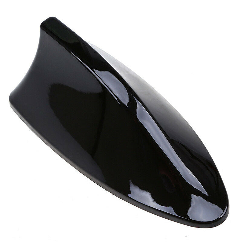 Black Car Rear Roof Shark Fin Antenna AM/FM Radio Signal Decoration Aerial Cover