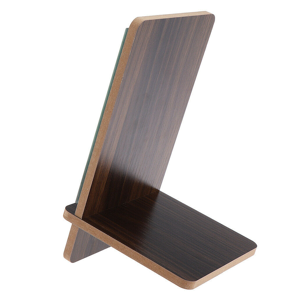 Cosmetic Countertop Makeup Mirror W/ Wood Frame For Bedroom Bathroom Travel - as