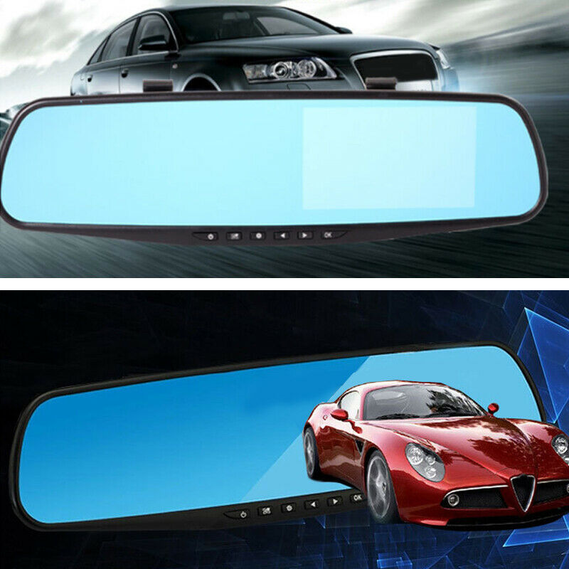 4.3 inch 1080P Car DVR Rear View Mirror Video Recorder Dual Cam Reversing Camera