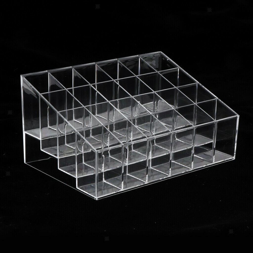 Clear Acrylic 24 Slot Lipstick Display Holder Stand Organizer Transparent