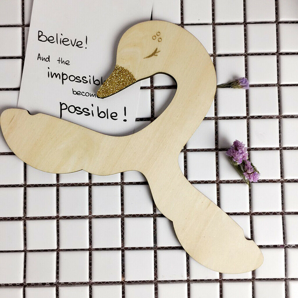 Baby Kids Swan Animal Bowknot Wooden Trousers Coat Clothes Hanger Room