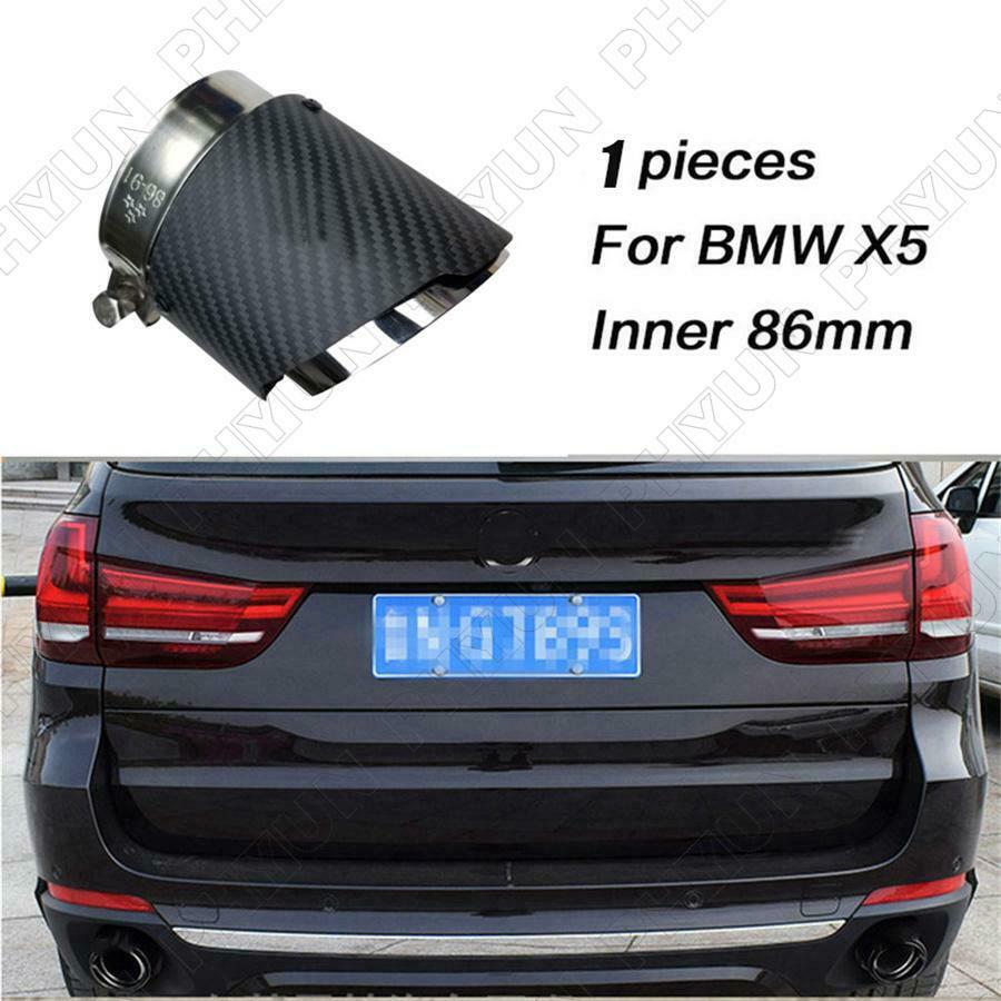 86mm Inlet Matte Carbon Fiber Car Exhaust Tip Muffler For BMW X5 F15 E70 X6 F16