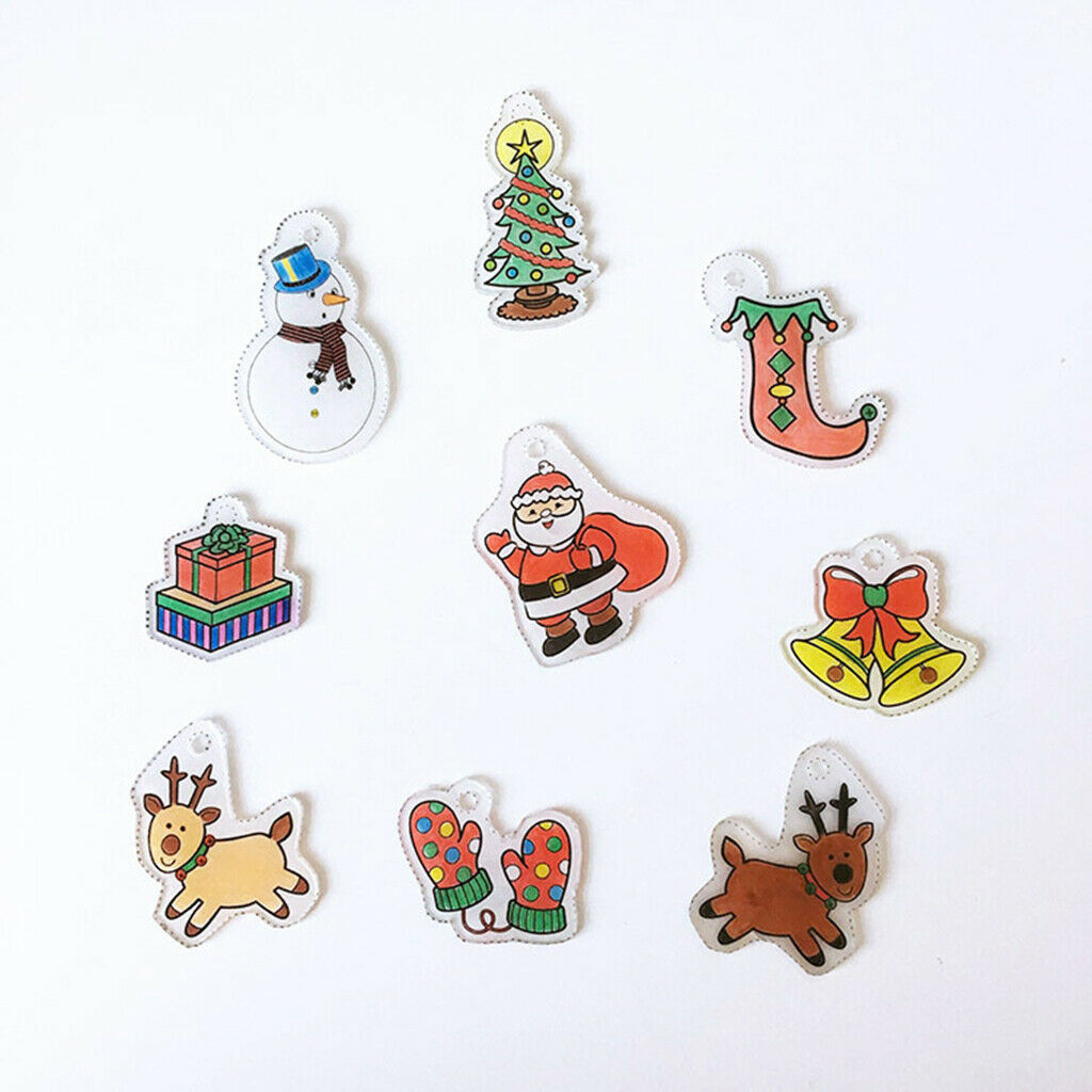 6x Christmas Shrinkable Paper Film Rough Shrink Plastic Jewelry Making Craft