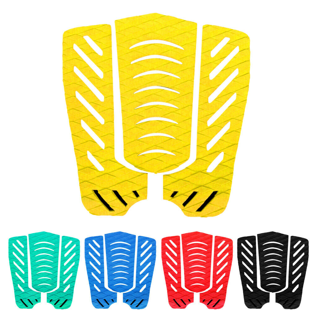 3pcs Yellow Diamond Surfboard Traction Pad Tail Pad Deck Grip Accessory