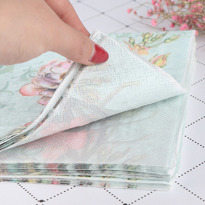 20PCS Napkins paper Decoupage Tissue Flowers Wedding Birthday DIY DecoratDD