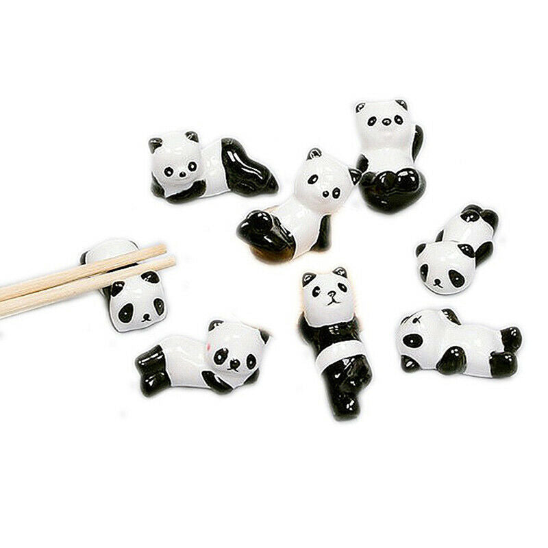 3x Cute Mini Panda Porcelain Ceramic Chopstick Rest Rack Holder Stand Tra.l8