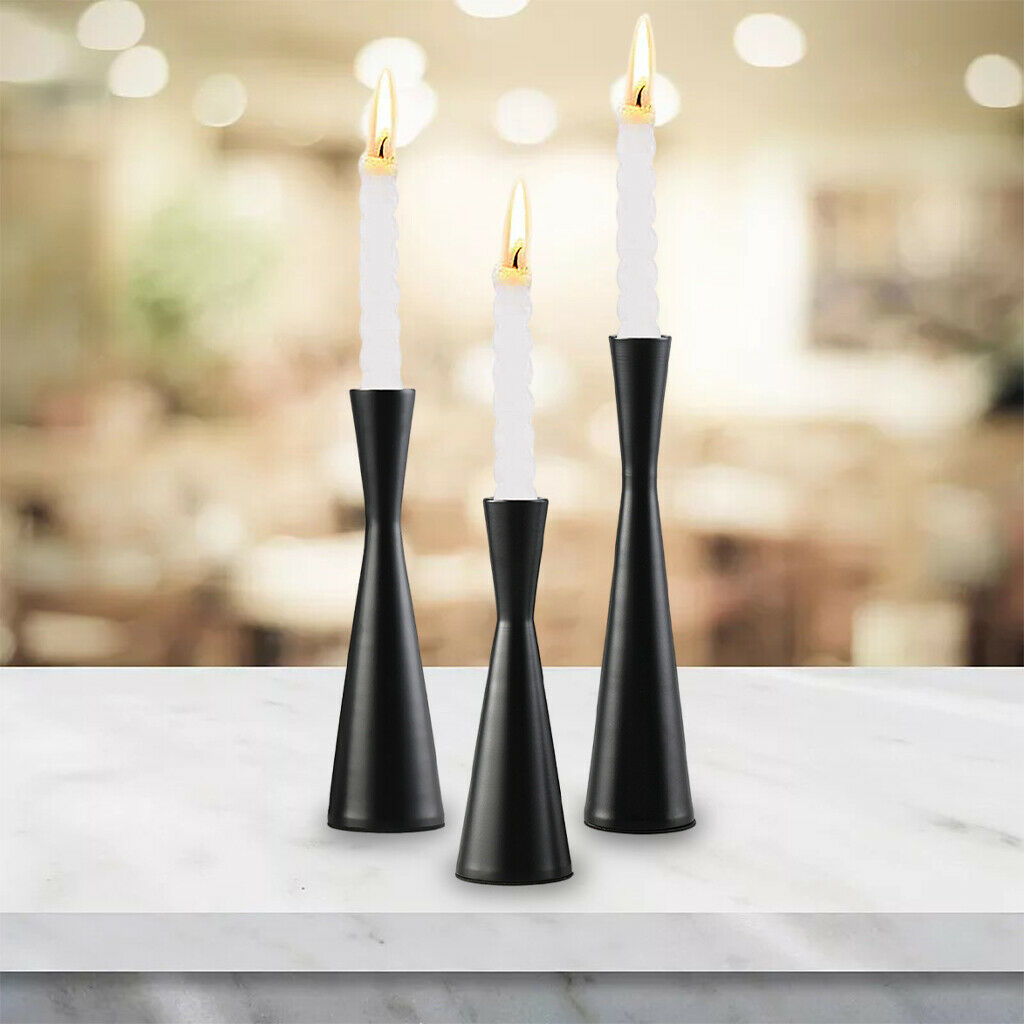 3x Metal Tall Candlestick Holders Candle Holder for Dinning Room Party Decor