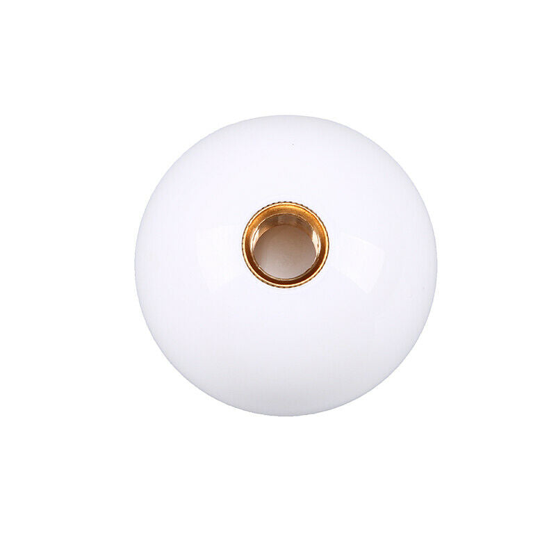 Universal Car White Round Ball Manual Gear Stick Shift Screw Knob Shifter Lever