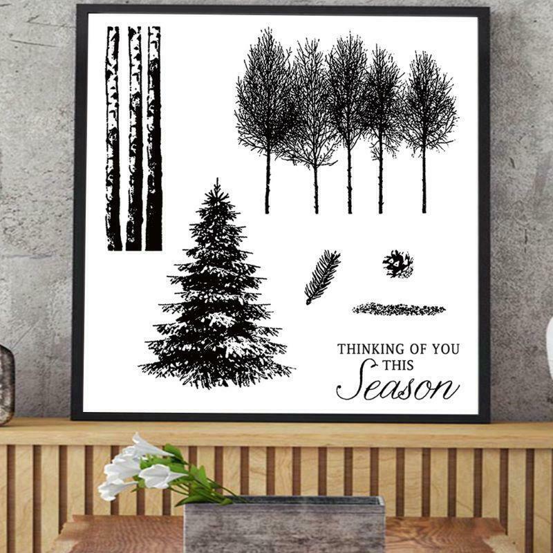 Trees For DIY Silicone Clear Stamp Cling Seal Scrapbook Embossing Album Decor