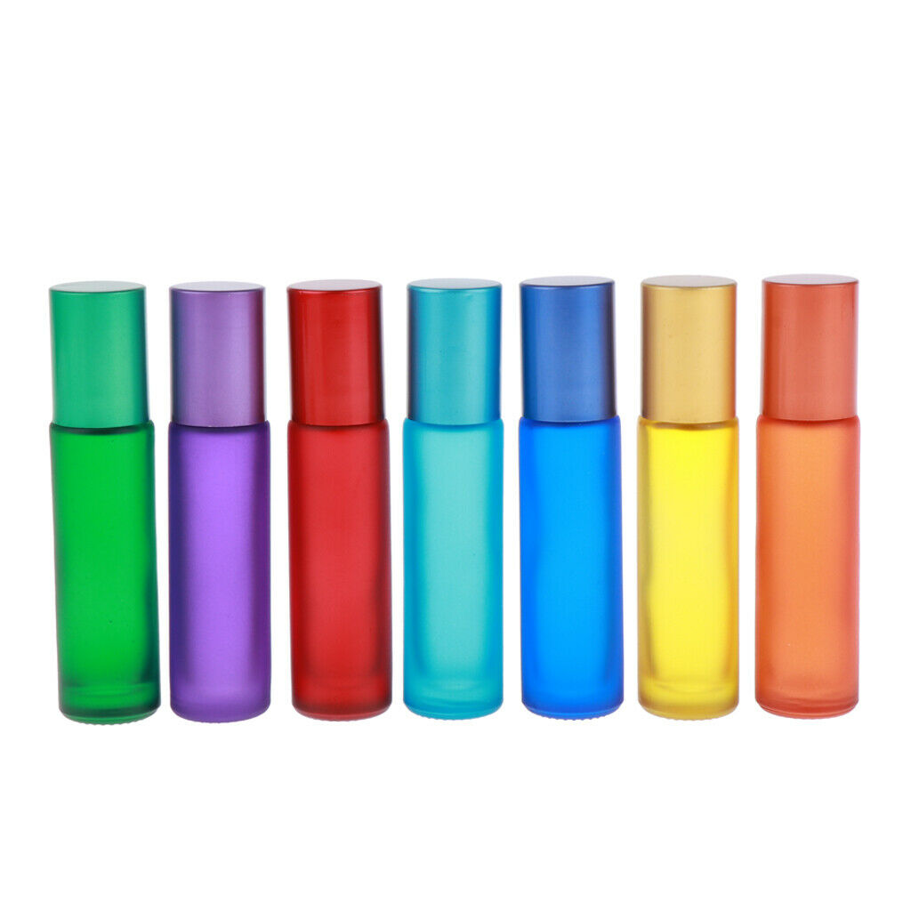 7x Empty Perfume Roller Ball Bottle Container Refillable Essential Oil Case
