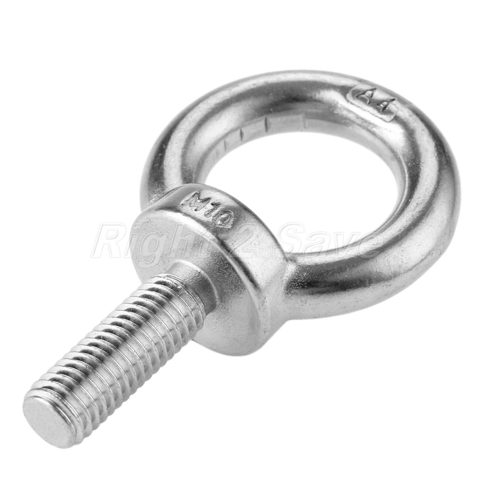1 Piece 316 Stainless Steel Lightweight Polished Finish Lifting Eye Bolt M10*30