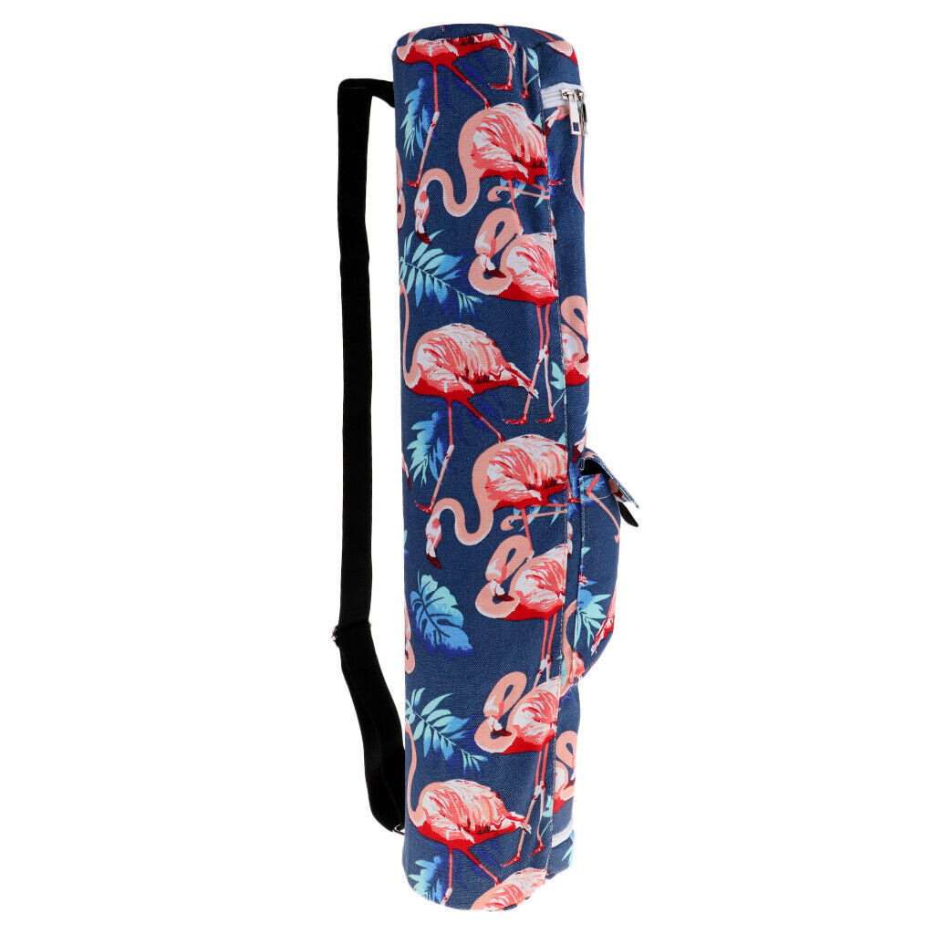 Sports Yoga Mat Carrier Bag with Expandable Storage Pocket Flamingo B