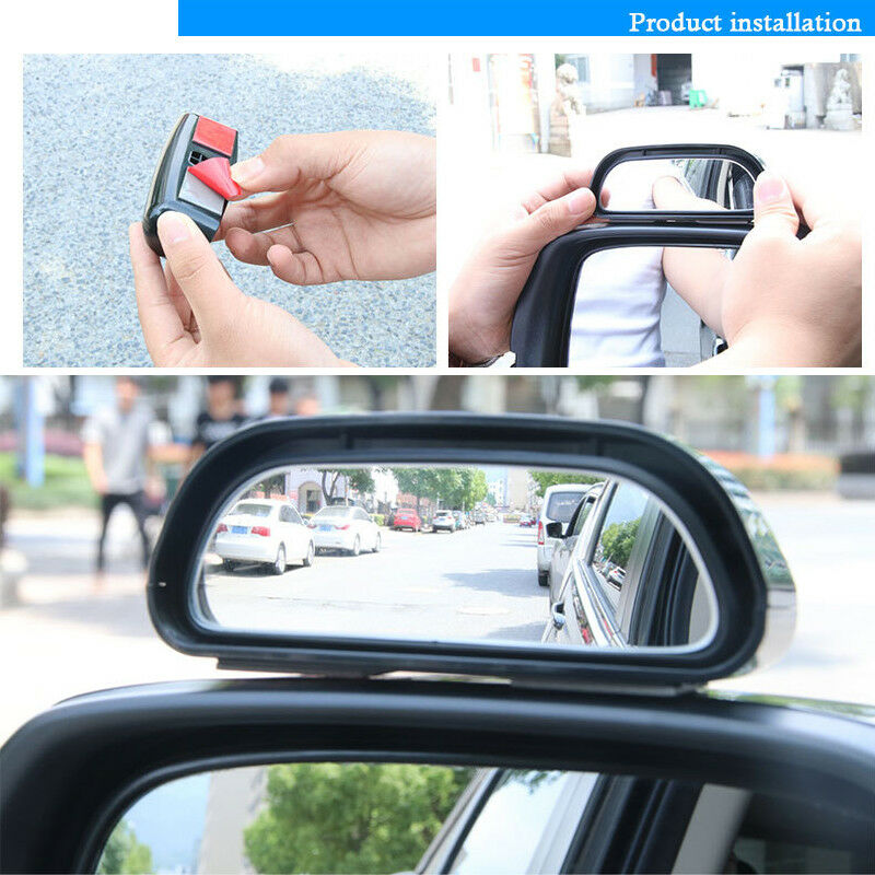 2PCS Car SUV Rearview Mirror Blind Spot Side Wide Angle View HD Glass Universal
