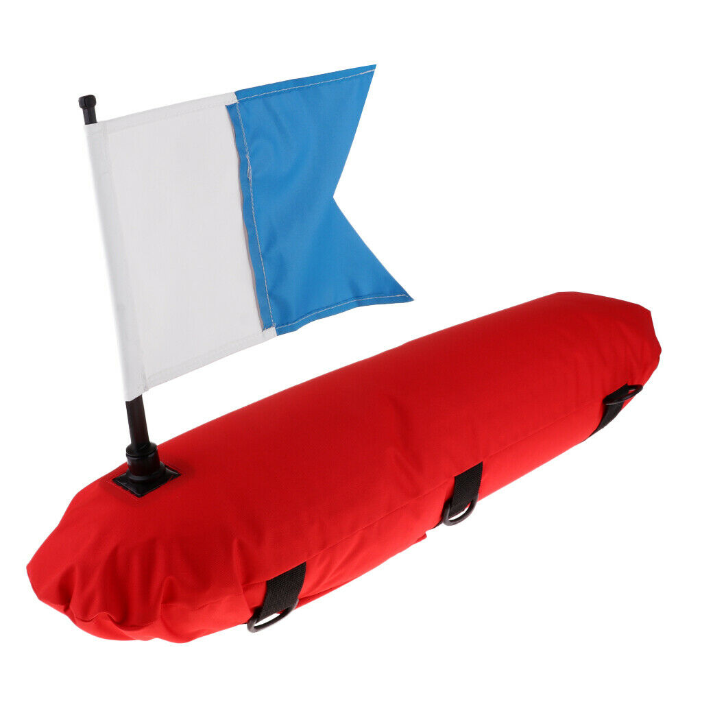 High Visibility Diver Down Signal Float Red & Dive Flag Blue, Torpedo Buoy /