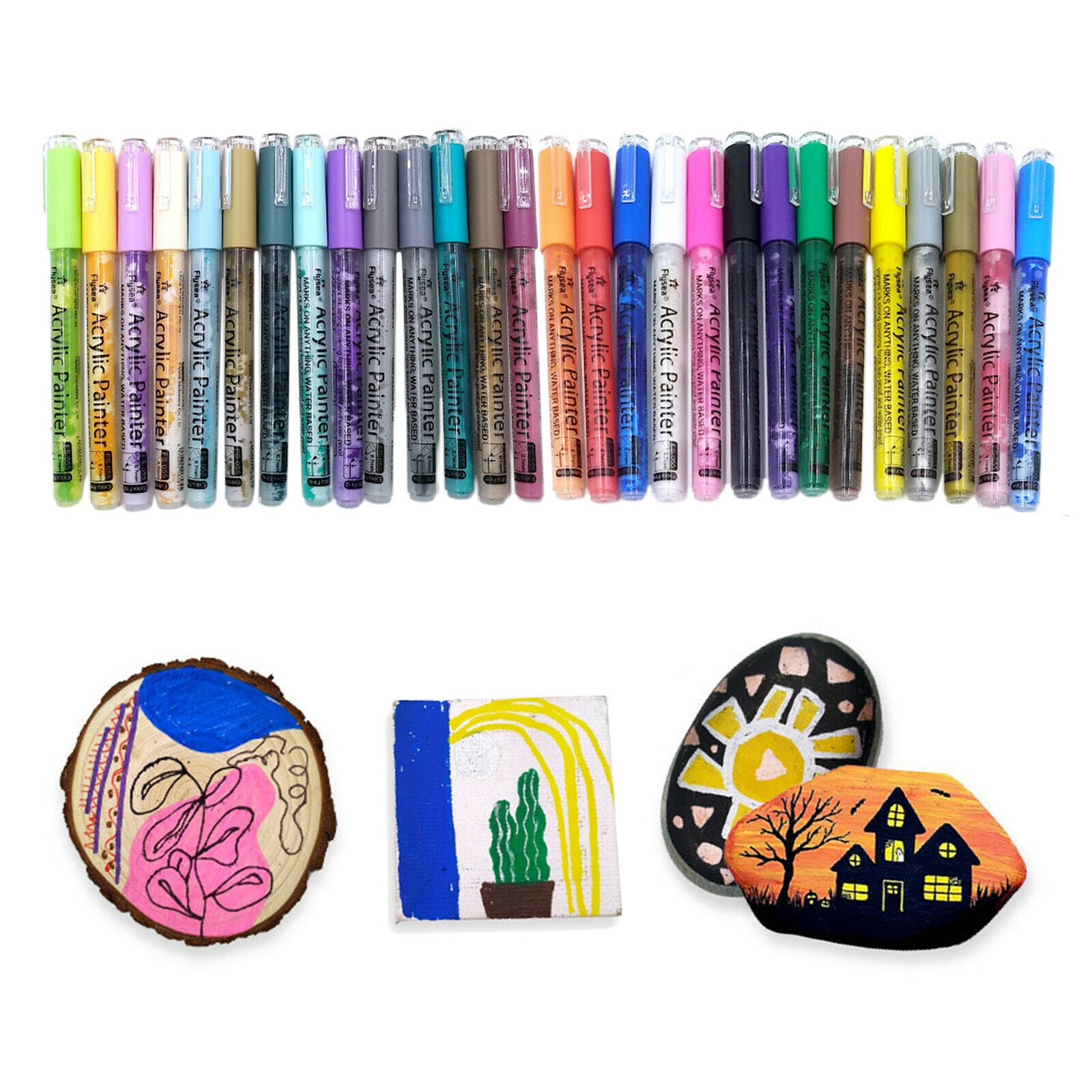 28x Acrylic Paint Pens Glass Metal Ceramic Painting Scrapbooking Markers