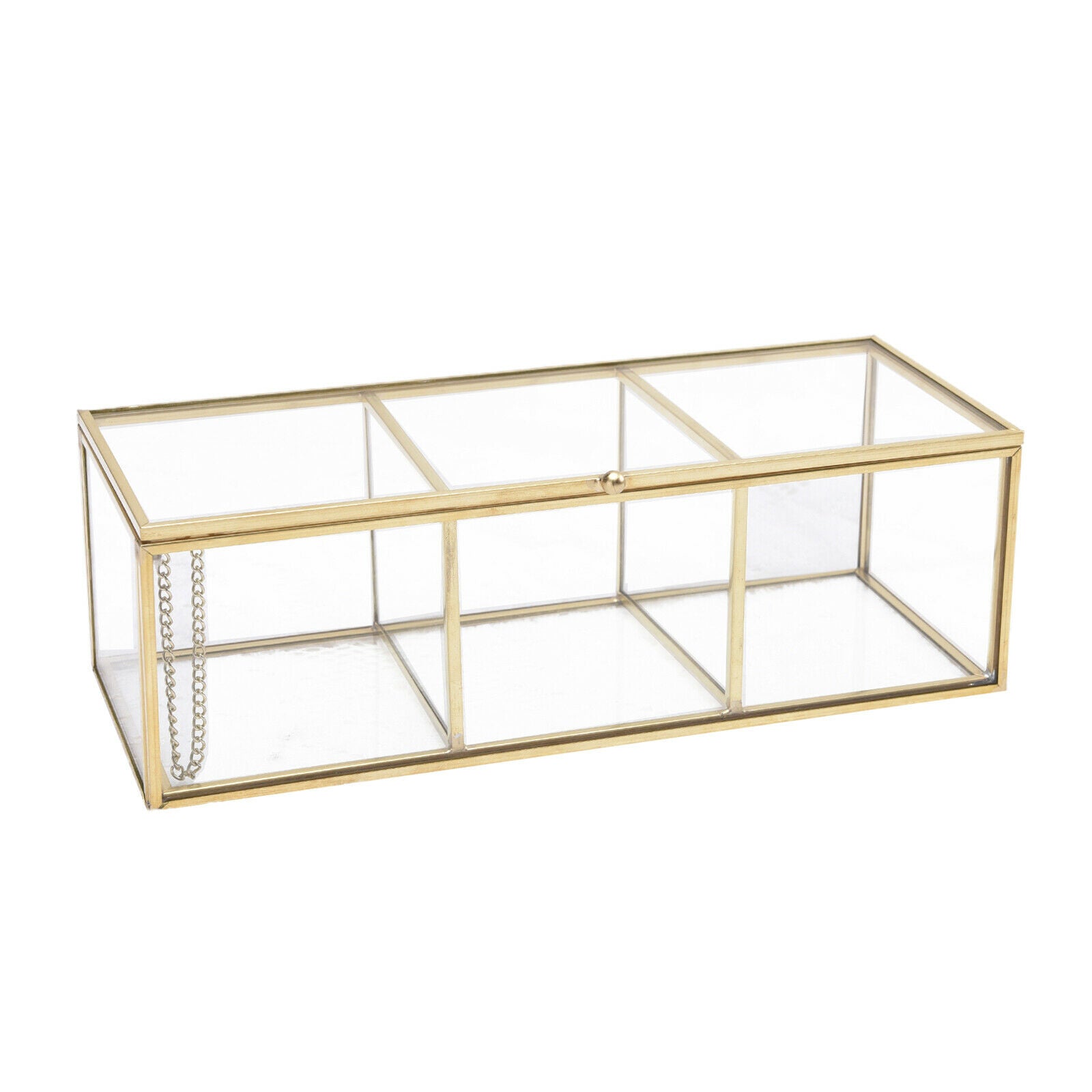 Storage Makeup Box Cosmetic Organizer Holder Clear Glass Jewelry Holder Case