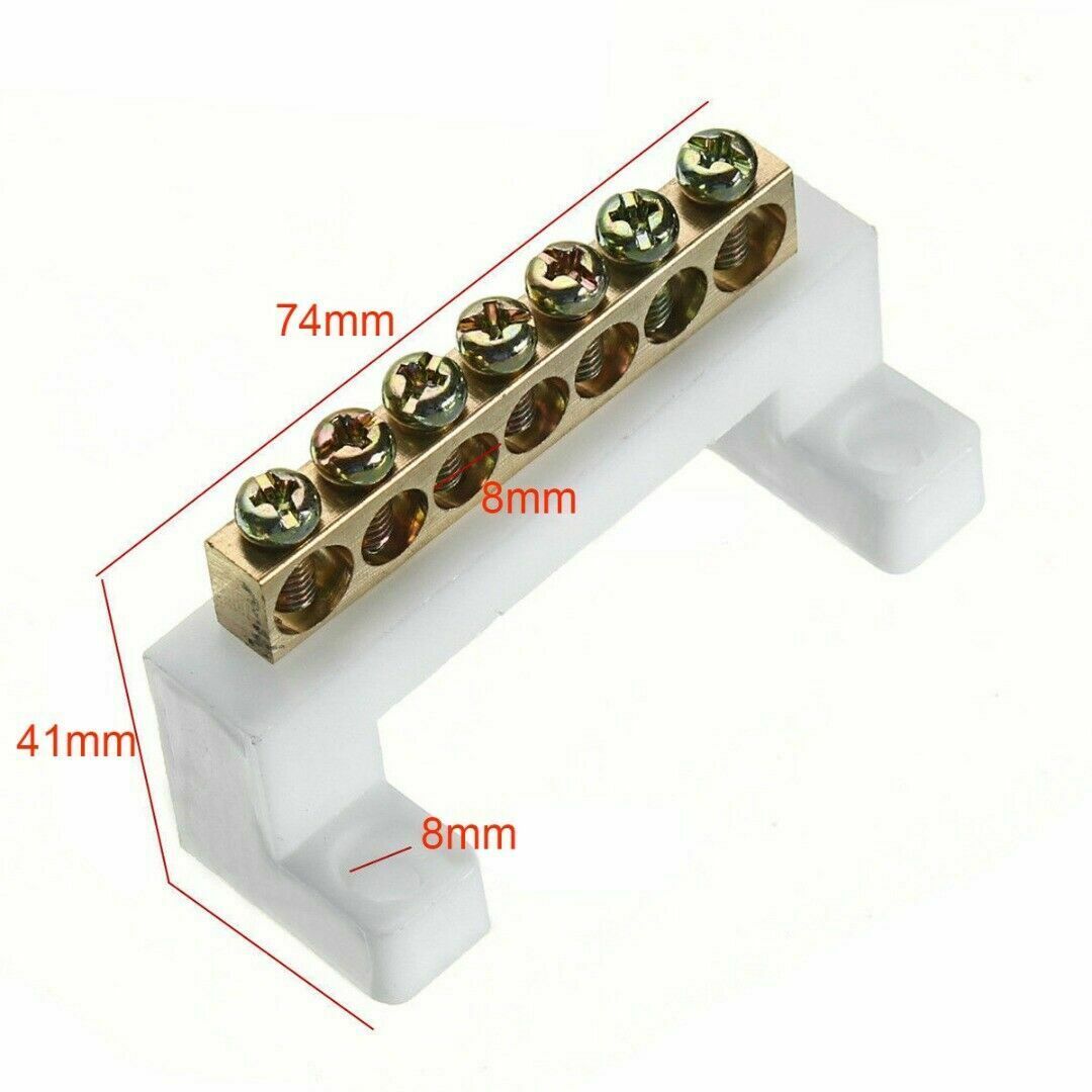 1pc 7 Positions Electric Cable Connector Screw Barrier Terminal Strip Block Bar