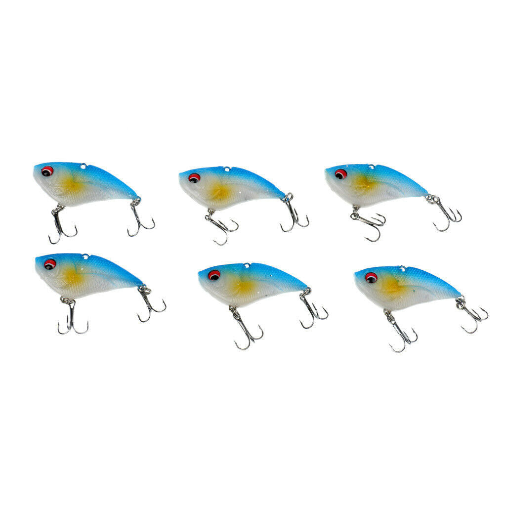 6 Pcs. Artificial Bait Set Blue Fishhook Bait - Fishing Tool For Anglers